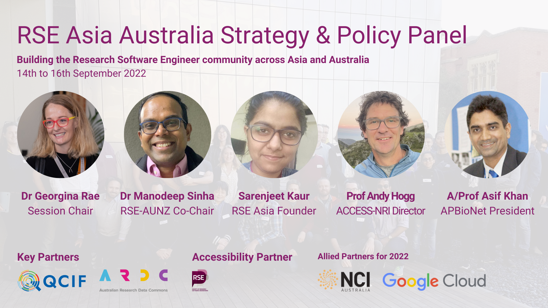 Panel RSE Asia Australia conference 2022 - building the research software community across Asia and Australia