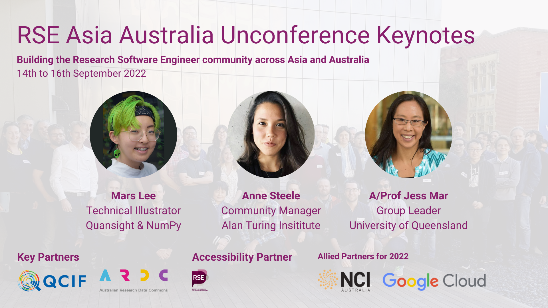 Keynotes of RSE Asia Australia conference 2022 - building the research software community across Asia and Australia