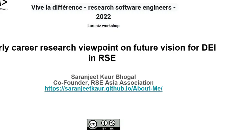 Workshop on 'Vive la différence - research software engineers'