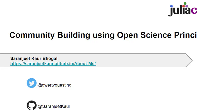Experience Talk: Community Building using Open Science Principles