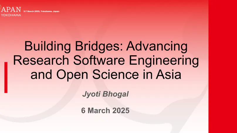 Building Bridges: Advancing Research Software Engineering and Open Science in Asia